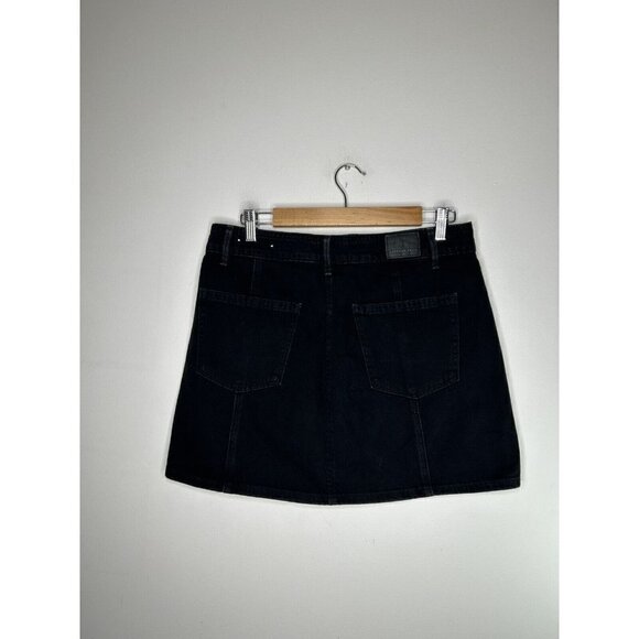 American Eagle Black Button Front Hi Rise A-Line Skirt Size 8 - Picture 7 of 10
